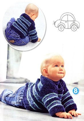 Пуловер для малыша с застежкой на спине